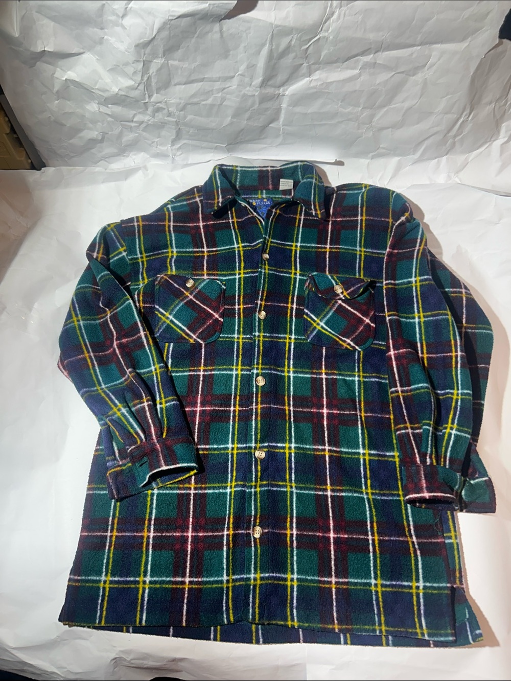 Solar Fleece by Hey Dude- Dark Green Plaid Button-Down Flannel Shirt